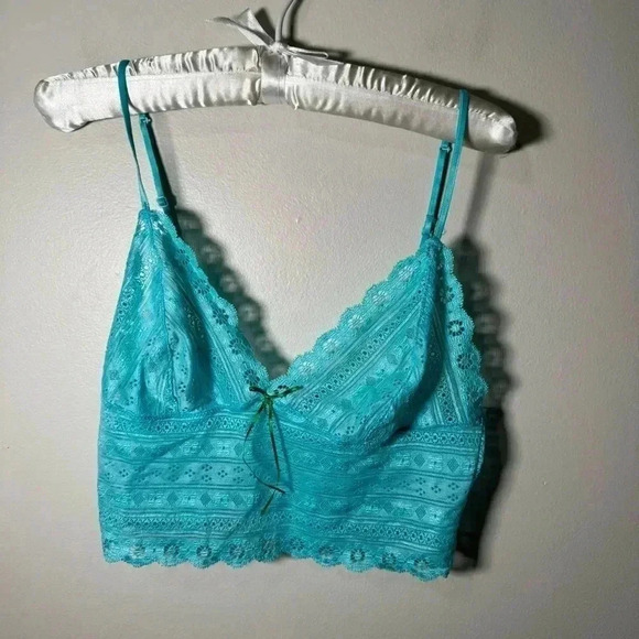 La Senza Y2K teal blue mermaid core/fairy lingerie bra top M - Picture 2 of 5